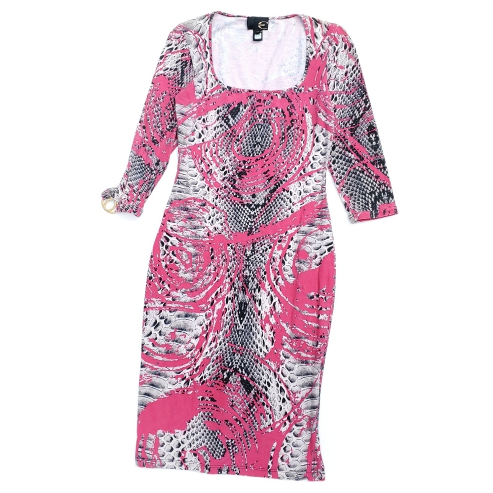 Roberto Cavalli Just Cavalli Pink Snake Print Dress